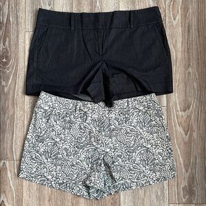 Ann Taylor 3” Inseam Shorts Sz 12P Set 2 Solid Blue Dress / Blue Print Designs